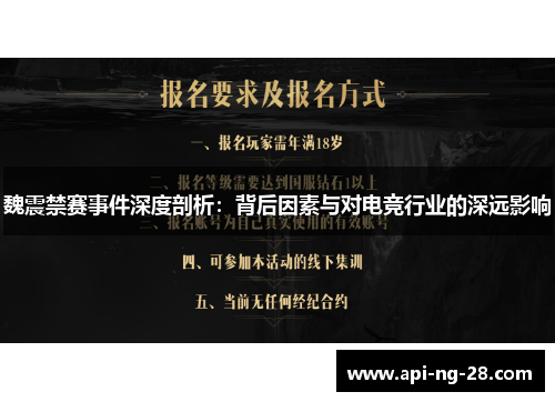 魏震禁赛事件深度剖析：背后因素与对电竞行业的深远影响